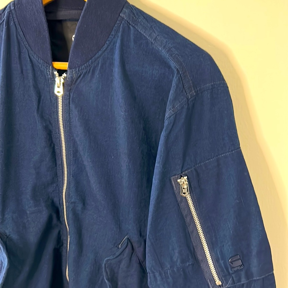 Linen Utility Bomber - G-Star RAW - Navy - 100% Ctn- Medium